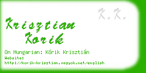 krisztian korik business card